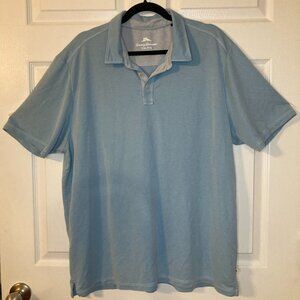 Tommy Bahama Men's Light Blue Polo Shirt - 70% TENCEL Lyocell - Size XXL